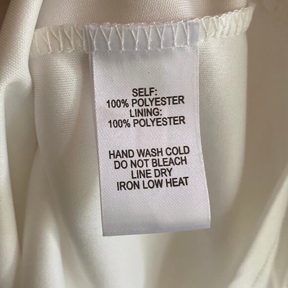 Lulu's Short Dress Large Slit Sleeves V-Neck Lined Creamy White Minimalist - Picture 11 of 13